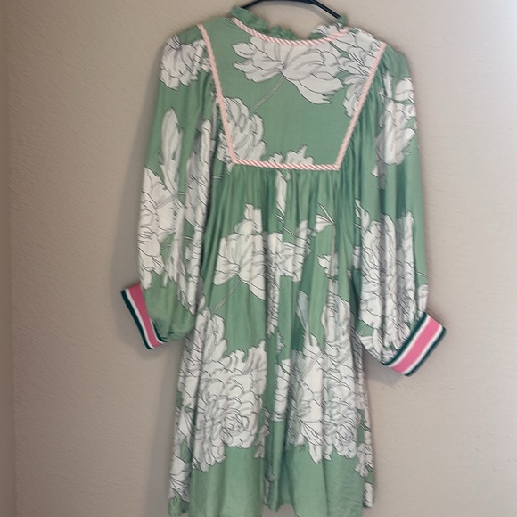 Entro Summer Dress Floral Prints Sz S Mint Green - Picture 7 of 11
